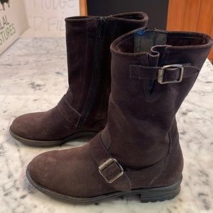 PAUL GREEN Brown Suede Motorcycle Boots Size 6 UK 3.5 EUC